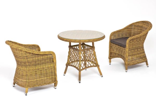 Плетеная мебель для кафе Эспрессо–80 R, цвет соломенный