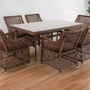 Venezianico dining set 160 + 6 Плетеная мебель, цвет коричневый