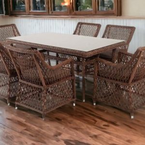 Venezianico dining set 200 + 6 Плетеная мебель, цвет коричневый