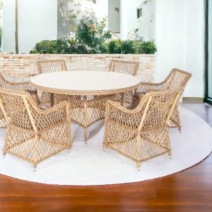 "Venezianico" dining set 6 Плетеная мебель, цвет соломенный